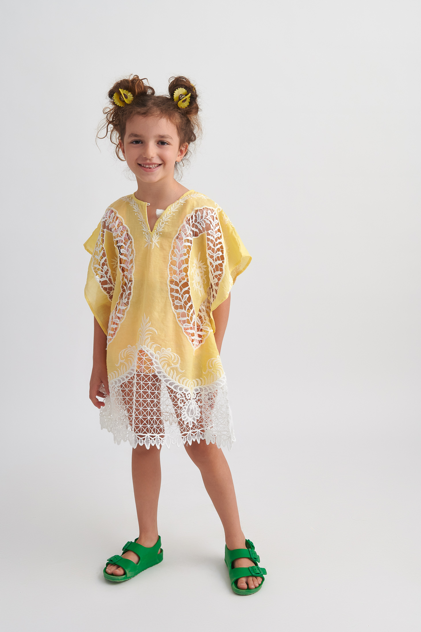 Καφτάνι Κεντημένο Κίτρινο Two in a castle T6220 - Image 3