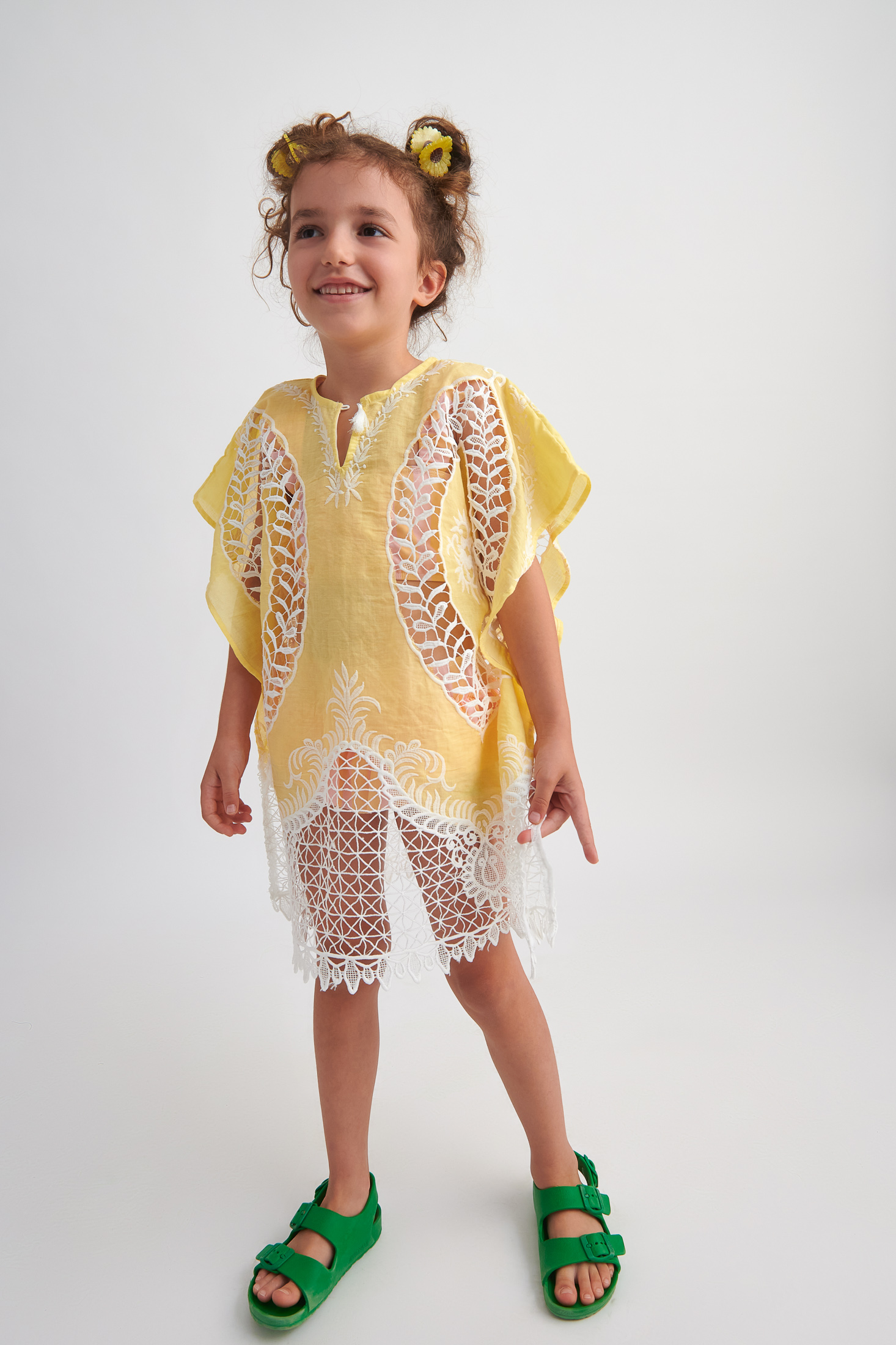 Καφτάνι Κεντημένο Κίτρινο Two in a castle T6220 - Image 2