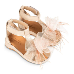 Πέδιλο με Λουλούδι BS3588 Εκρού-Νουντ