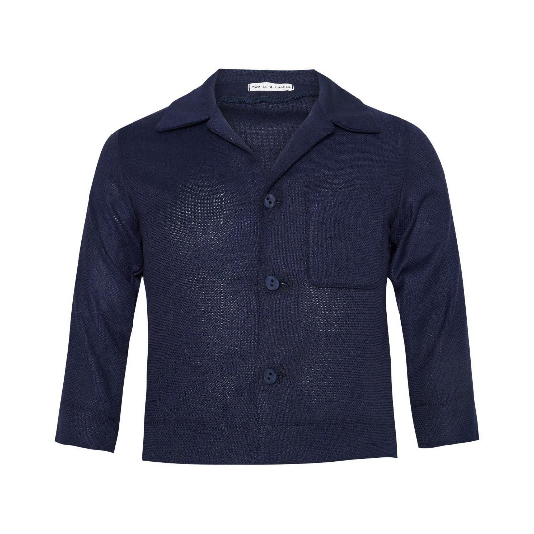 STRIPED LINEN MARINE BLAZER BABY (T5399) Two in a castle