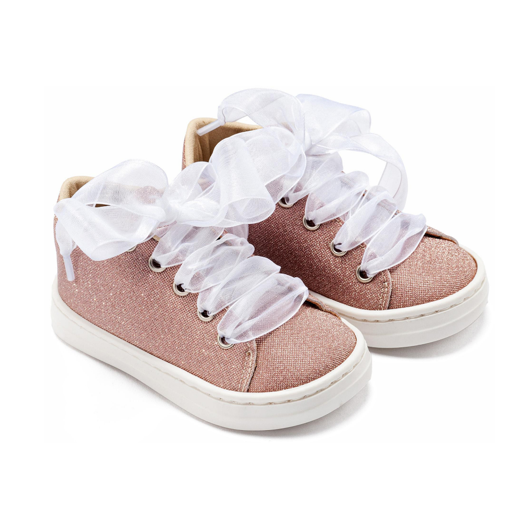 Sneaker απο Ύφασμα και Δέσιμο Κορδέλα BW4864 Ροζ