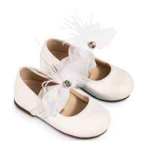 Γοβάκι Μονή Μπαρέτα με Φιόγκο BS3562 Λευκό