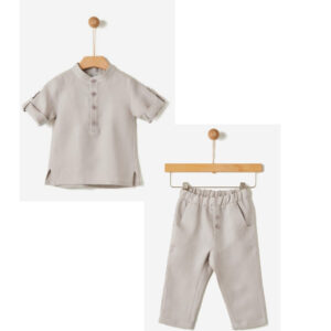 Σετ τουνίκ και παντελόνι λινό GREY YELL-OH! 41081224002