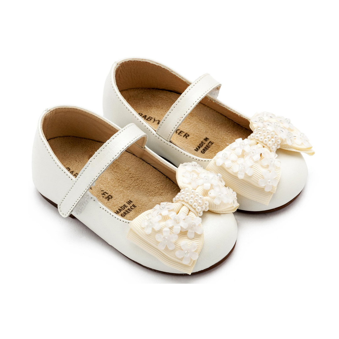 Γοβάκι Μονή Μπαρέτα Χρατς με Gros Grain Φιογκάκι BW4862-IVORY