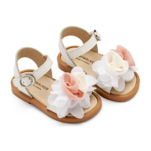 Πέδιλο με Χειροποίητο Διακοσμητικό με Chiffon Λουλούδι BW4860-IVORY-PINK