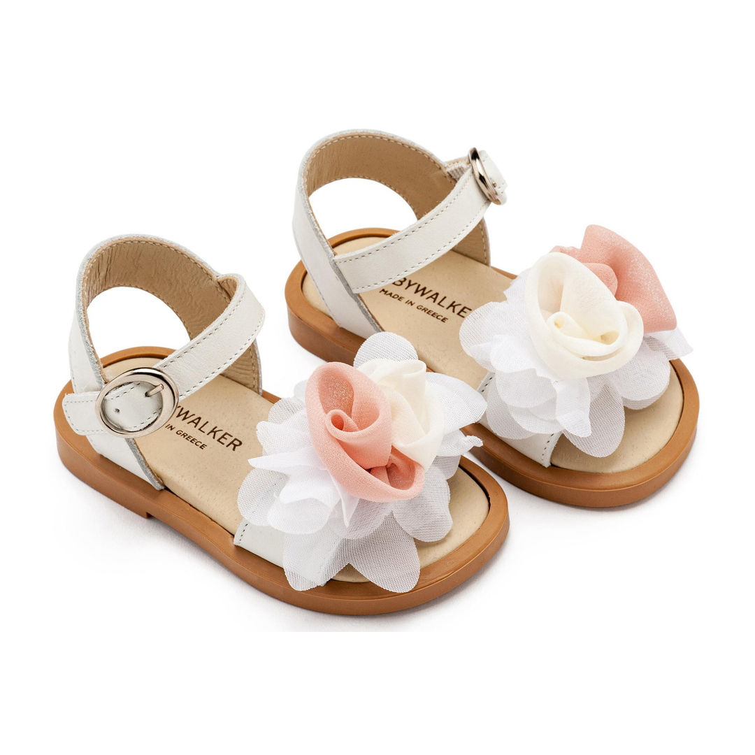 Πέδιλο με Χειροποίητο Διακοσμητικό με Chiffon Λουλούδι BW4860-IVORY-PINK
