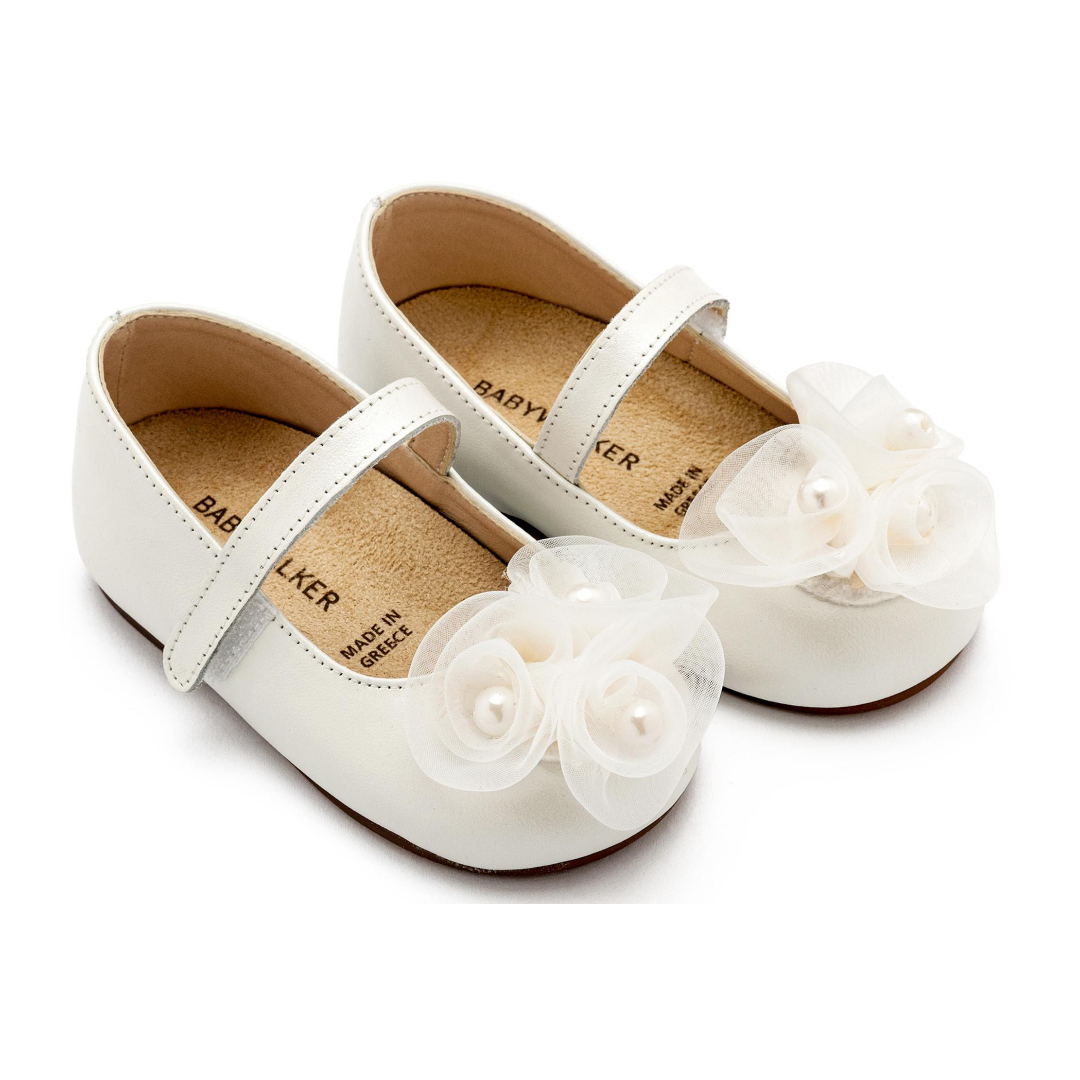 Γοβάκι Μονή Μπαρέτα Χρατς με Διακοσμητικό Οργάντζα BW4858-IVORY