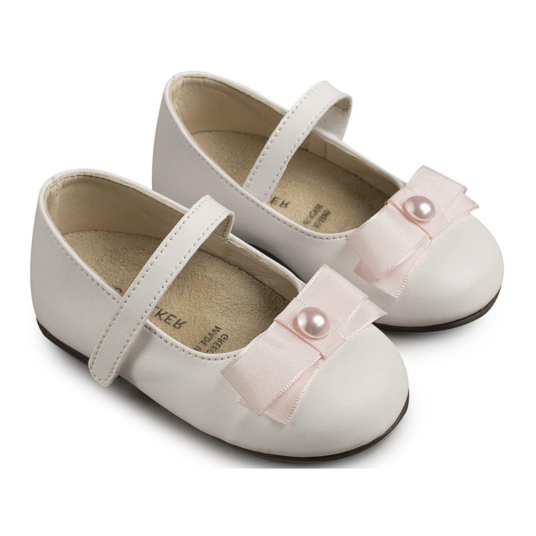 Γοβάκι Μονή Μπαρέτα με Φιόγκο BS3500 Λευκό-Ροζ