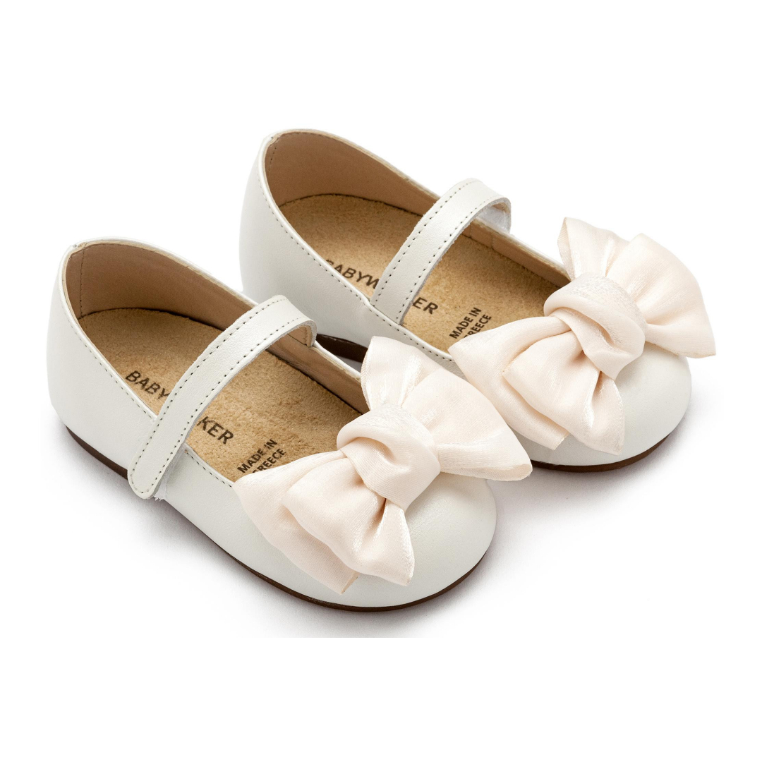 Γοβάκι Μονή Μπαρέτα Χρατς με Φιόγκο Οργάντζας BW4857-IVORY