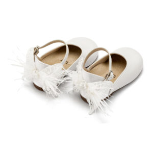 Γαλλικό Γοβάκι με Διακοσμημένη Φτέρνα Πεταλούδα BW4866-WHITE