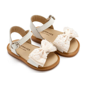 Πέδιλο με Gros Grain Φιογκάκι και Λουλουδάκια BW4854-IVORY