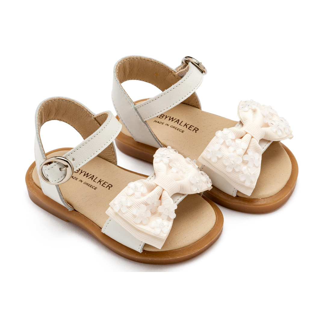 Πέδιλο με Gros Grain Φιογκάκι και Λουλουδάκια BW4854-IVORY