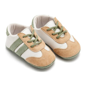 Δερμάτινο Sneakers MI1129 Λευκό Μπεζ Μέντα