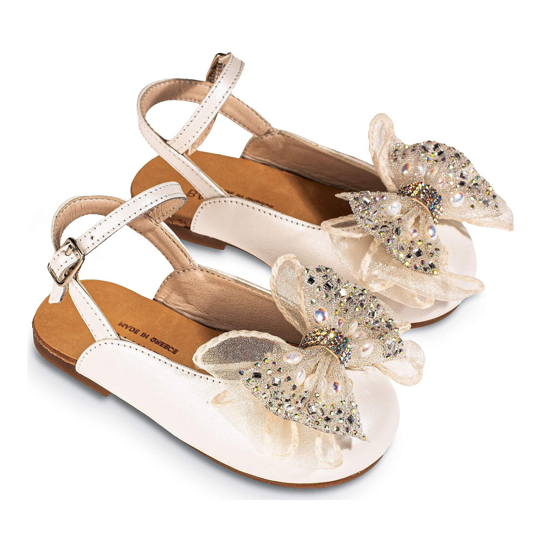 Γαλλικό Σαμπό με Φιόγκο Οργάντζας και Στρας BW4828-IVORY