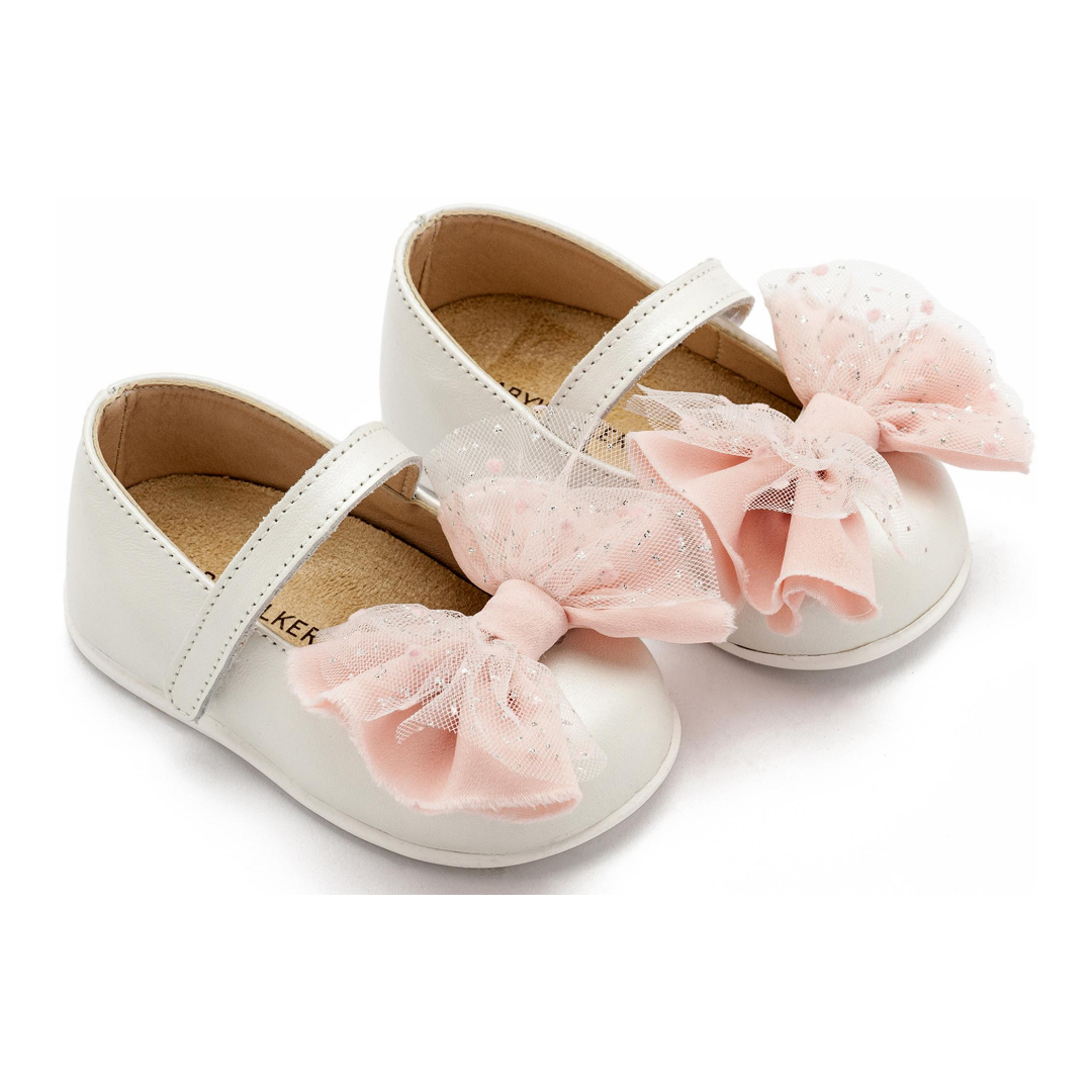 Γοβάκι Μονή Μπαρέτα με Φιόγκο PRI2638 Εκρού Ροζ