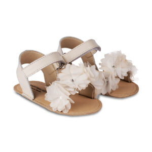 Πέδιλο με Chiffon Λουλούδια MI1633 Εκρού