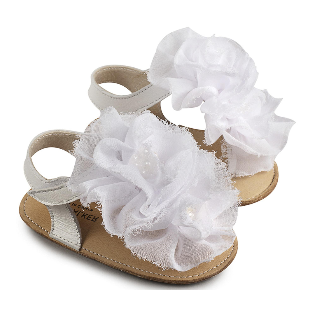 Πέδιλο με Chiffon Λουλούδια MI1559 Λευκό