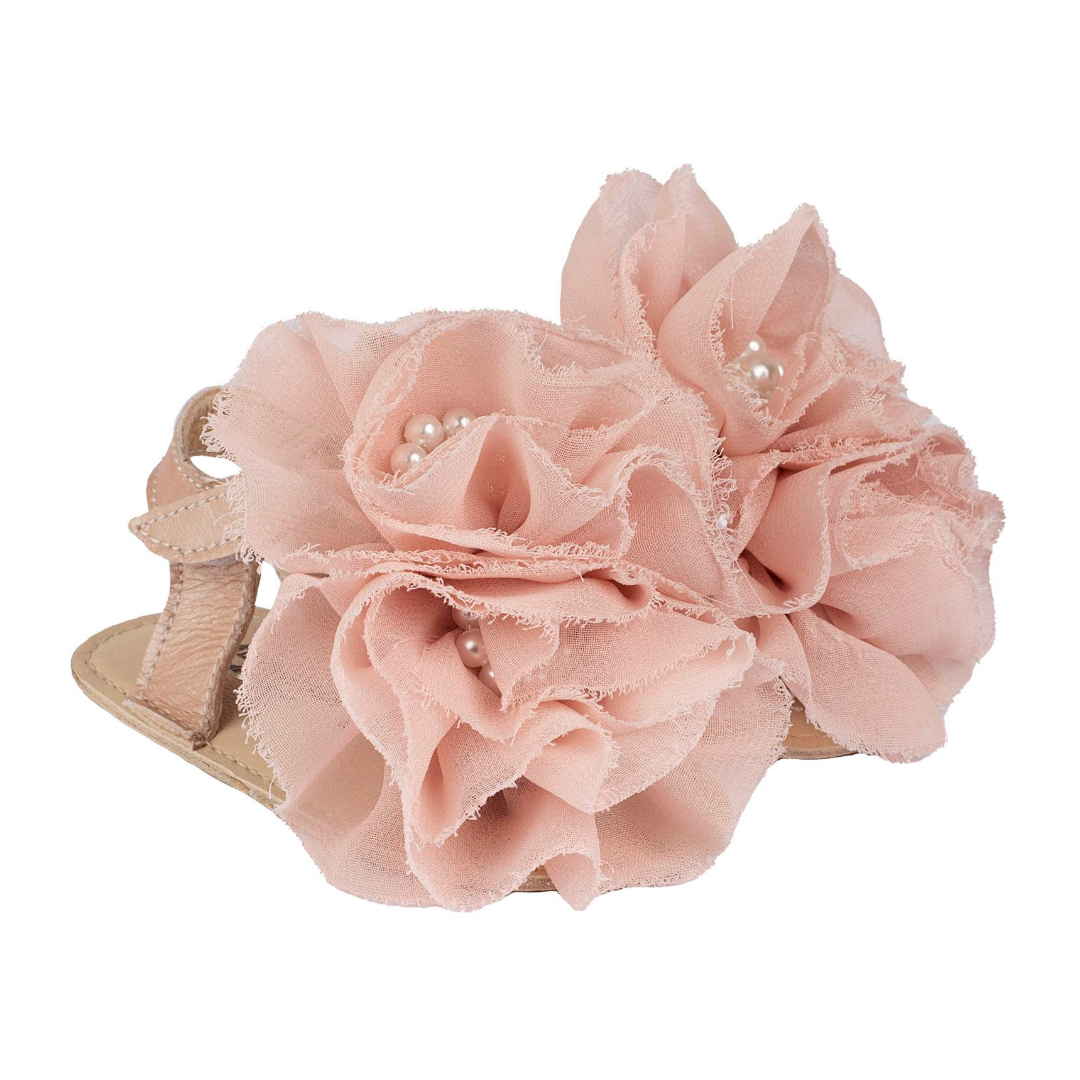 Πέδιλο με Chiffon Λουλούδια MI1559 Ροζ