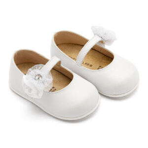 Γοβάκι Μονή Μπαρέτα με Διακοσμητικό Λουλούδι PRI2642 Λευκό