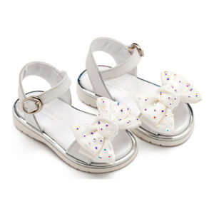 Πέδιλο με Φιόγκο και Στρας LU6122 Λευκό