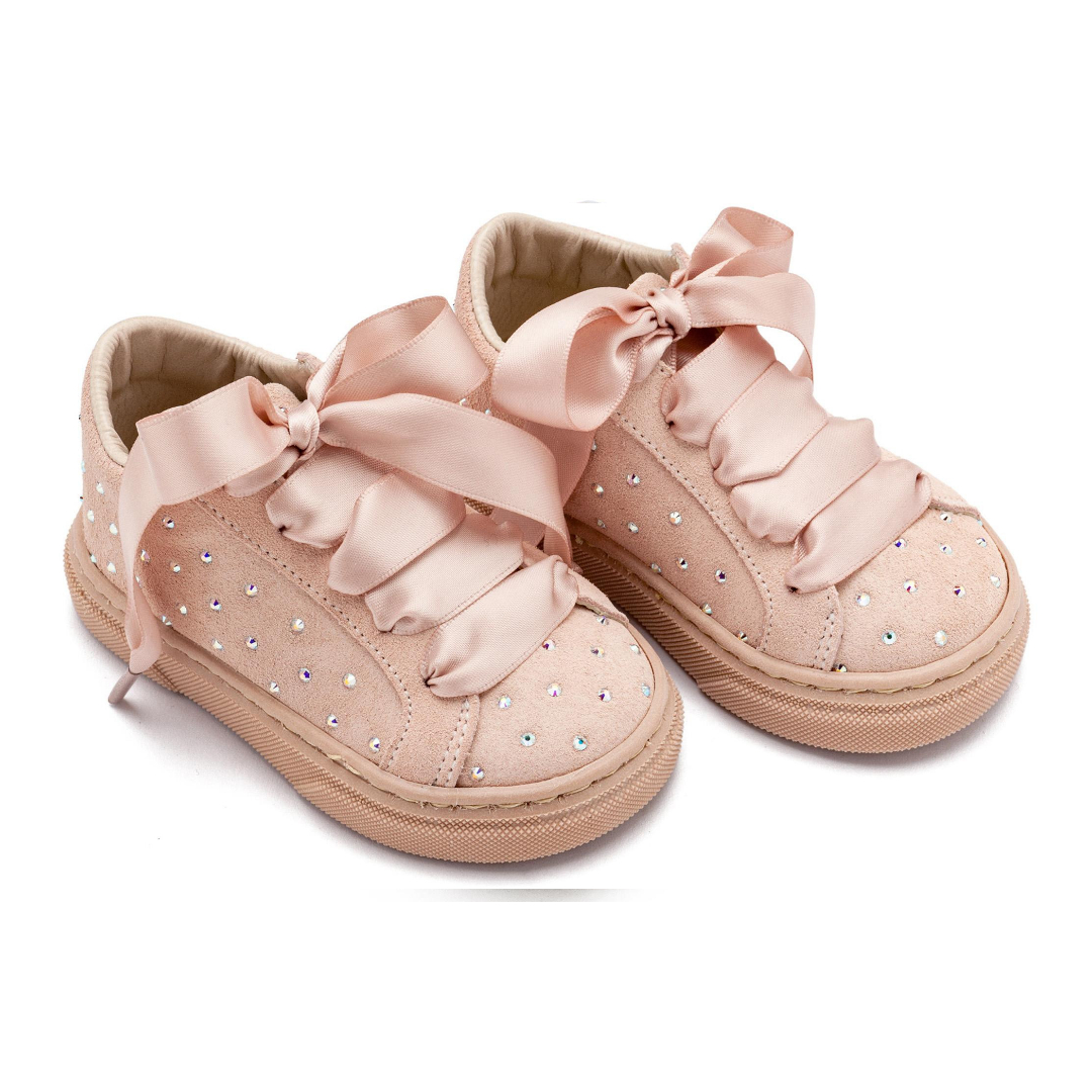 Σνίκερ Suede με Στρας LU6115 Νουντ