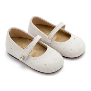 Γοβάκι Suede με Στρας LU6009 Λευκό