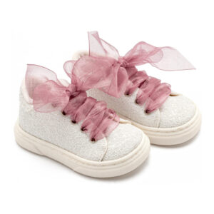 Sneaker απο Ύφασμα Glitter με Κορδέλα EXC5871