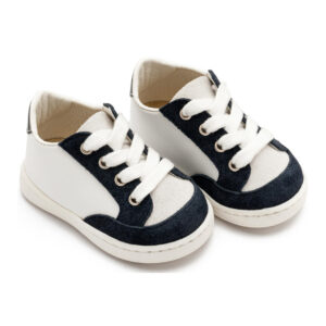 Δερμάτινο Δετό Sneakers PRΙ2120 Λευκό Μπλε