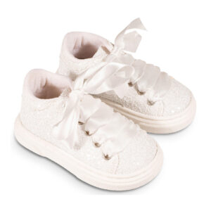 Δετό Σνίκερ απο Γκλίτερ Ύφασμα EXC5856 Λευκό