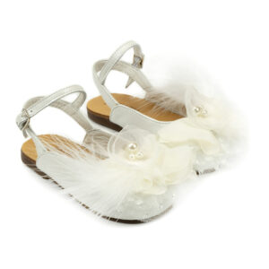 Δερμάτινο Σαμπό με Χειροποίητο Λουλούδι EXC5772 Εκρού