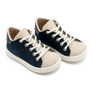 Δετά Δίχρωμα Σνίκερς BS3088 Μπεζ Μπλε