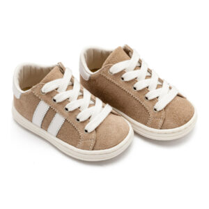 Δετά Δίχρωμα Σνίκερς BS3086 Μπεζ Λευκό