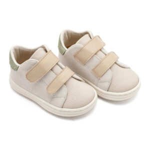 Σνίκερ με Διπλή Μπαρέτα Χρατς BS3085 Λευκό Μπεζ Δίχρωμο