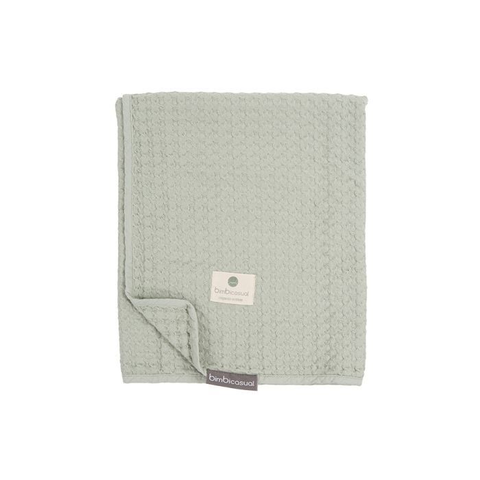 Bimbicasual Κουβέρτα Πικέ από Οργανικό Βαμβάκι 95x75 εκ. Mint