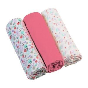 Babyono Πάνες Αγκαλιάς από Μουσελίνα σε Ροζ Χρώμα 70x70cm 3τμχ BN348/02