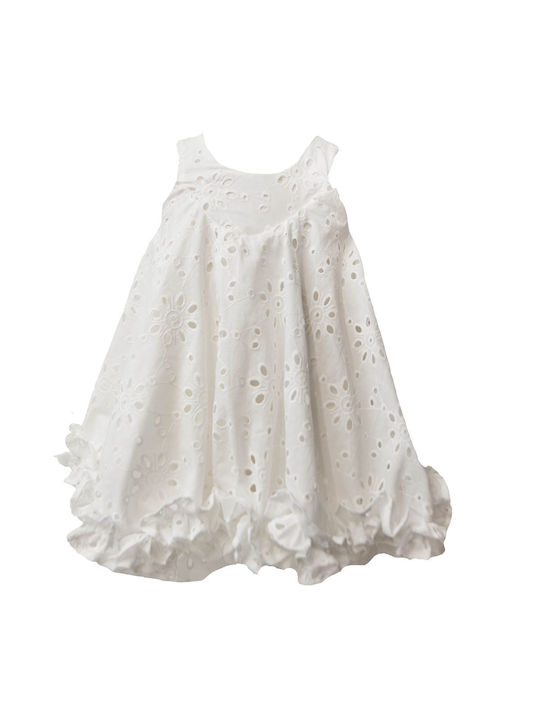 Two In A Castle Παιδικό Φόρεμα Λευκό (T6266)
