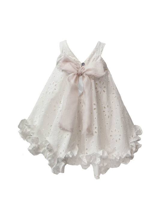 Two In A Castle Παιδικό Φόρεμα Λευκό (T6266) - Image 2