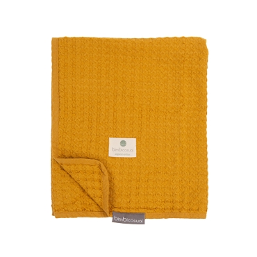 Κουβέρτα Πικέ από Οργανικό Βαμβάκι 95x75εκ.Ochre