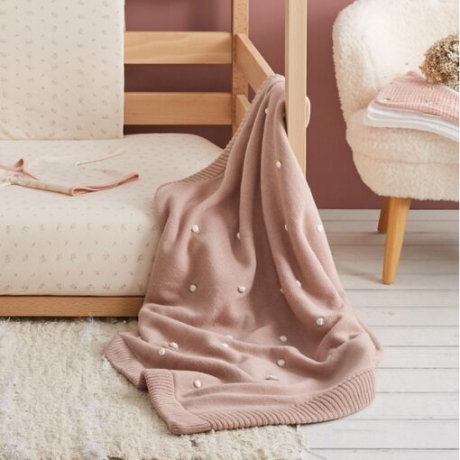 Bimbidreams Κουβέρτα Πλεκτή με Fleece Coralina Σάπιο Μήλο 80×110εκ. 663000RE - Image 4