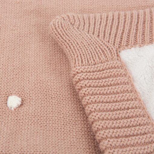 Bimbidreams Κουβέρτα Πλεκτή με Fleece Coralina Σάπιο Μήλο 80×110εκ. 663000RE - Image 2