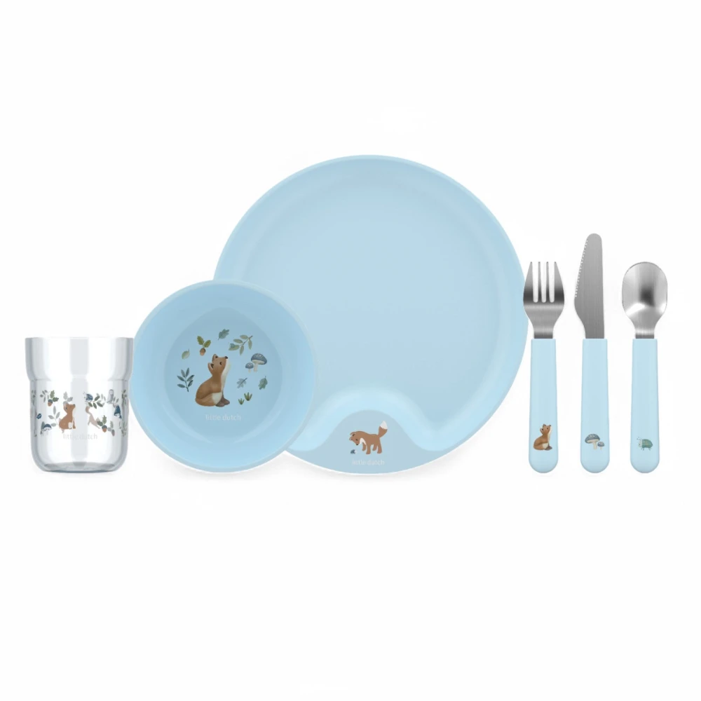 Little Dutch Σετ Φαγητού από Πλαστικό Γαλάζιο 6τμχ