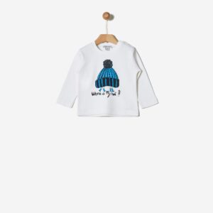 Yell-Oh!: T-Shirt Off White Με τύπωμα Λευκό Lama 41181206008
