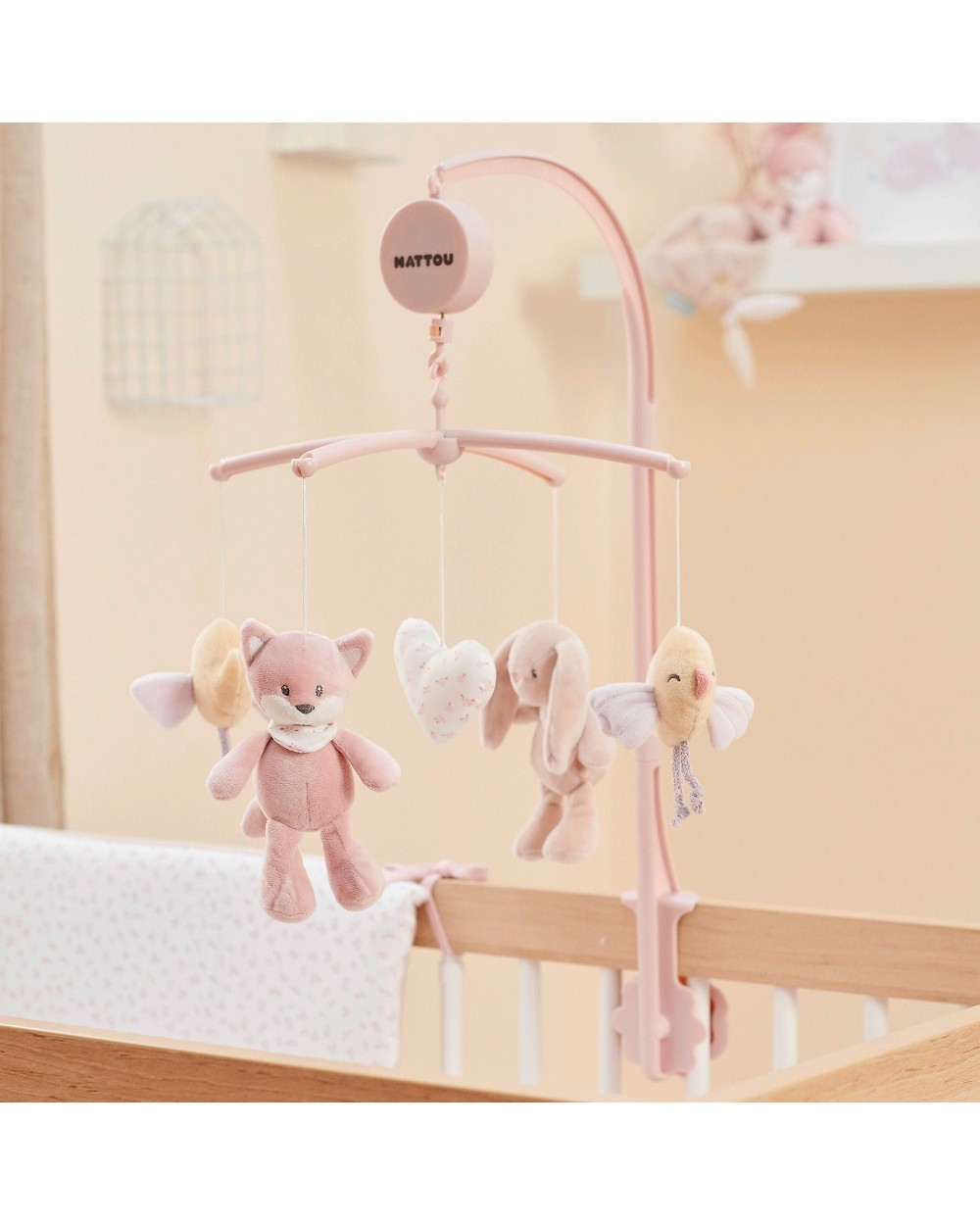 Nattou Alice & Pomme Μόμπιλε κρεβατιού (απαλό ροζ) N485210 - Image 2