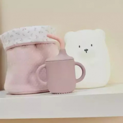 SILICON. Ποτηράκι σιλικόνης με καλαμάκι (ροζ) - Image 2