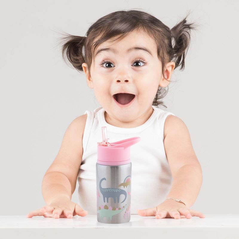 Stephen Joseph Ανοξείδωτο Παγούρι με Καλαμάκι Dino Pink 532ml SJ117559A - Image 4