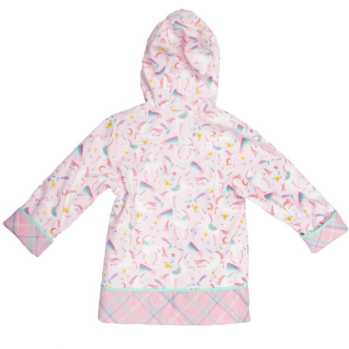 Stephen Joseph Αδιάβροχο Παιδικό Casual Μπουφάν Κοντό με Επένδυση & Κουκούλα Ροζ Unicorn Μονόκερος SJ860121Z - Image 2