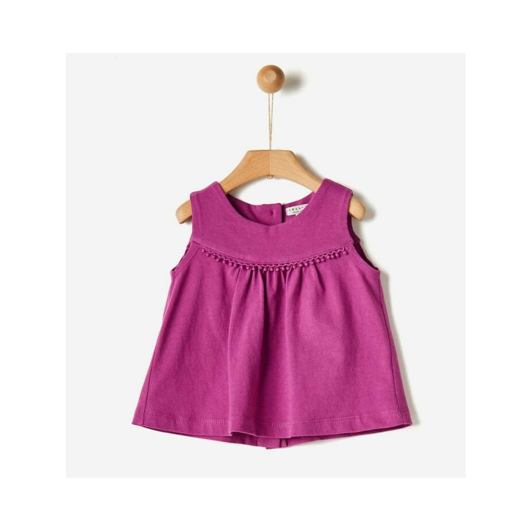 YELL-OH!: Μπλούζα Με Βολάν Και Pon Pon Orchid 41070335041