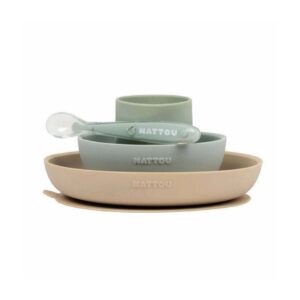 Nattou Σετ φαγητού 4 τεμαχίων (πράσινο-χρώμα της άμμου) Ν876827