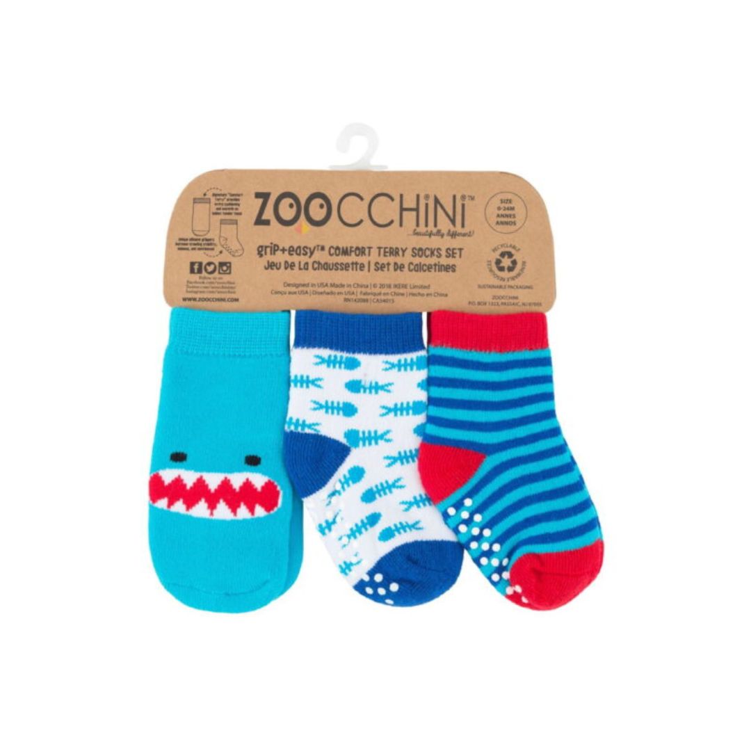 Zoocchini: Σετ 3 Καλτσάκια Σέρμαν ο Καρχαρίας (0-24 months) ZOO11801