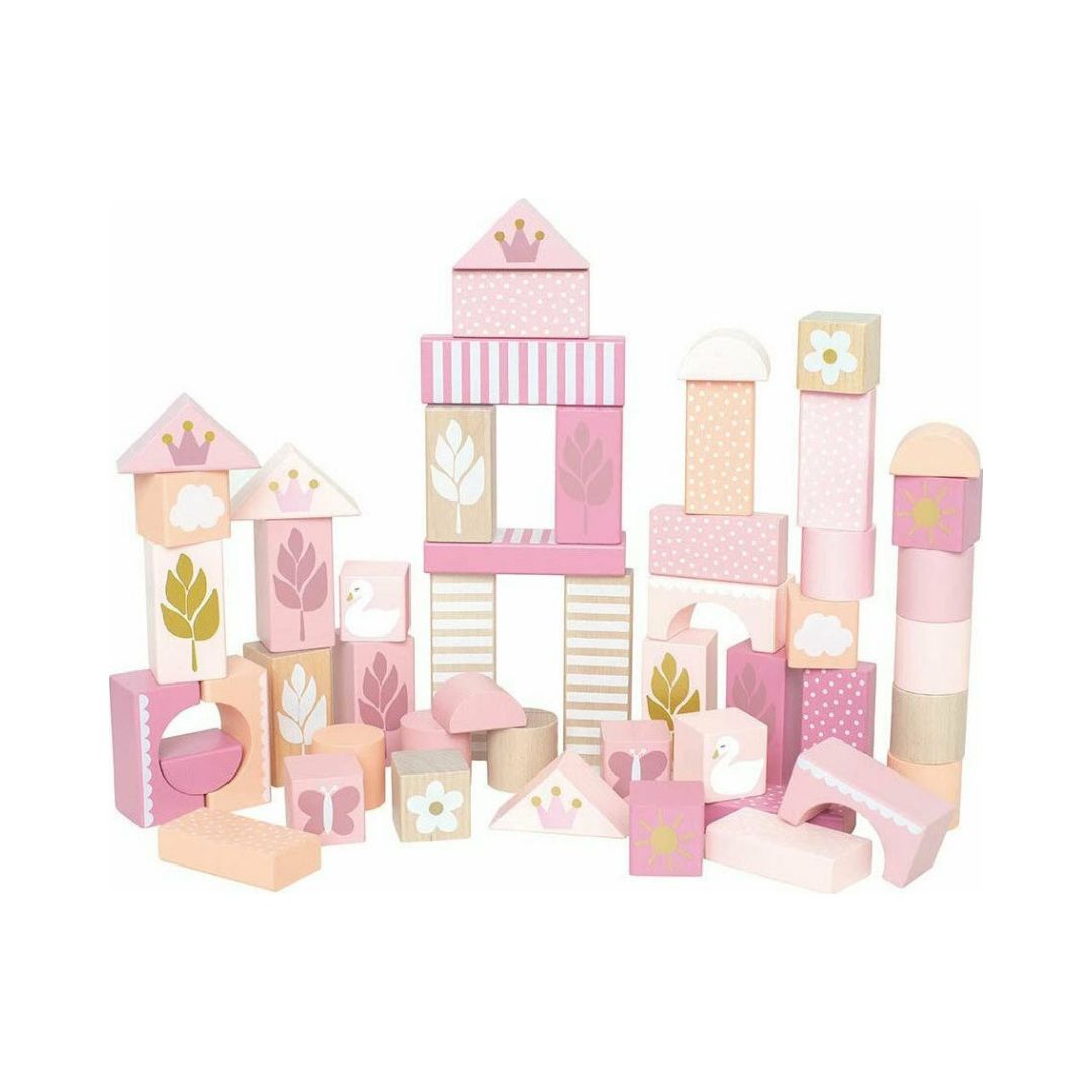 Jabadabado: Ξύλινα Τουβλάκια (Σετ 50τμχ) Pink JB-W7186